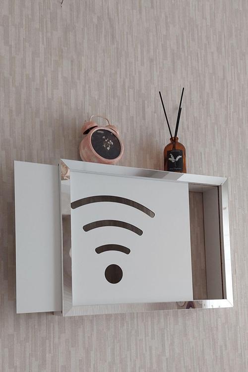 25X35X7 Cm Wifi Amblemli Duvar Asılabilir Sigorta Ve Modem-Wifi Saklama Kutusu! Saklama Kutusu