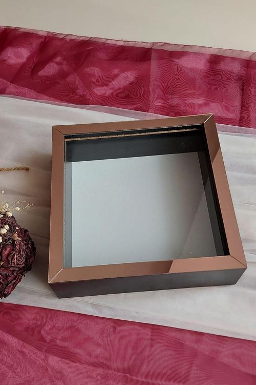 25X25 Cm Siyah Derin Anı Çerçevesi-6 Cm Derinlikli Anı Çerçevesi Gül Kutusu! Hkm Ticaret