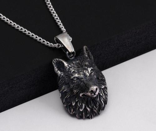 Aslan Ve Güneş Motifli Gümüş Erkek Kolye