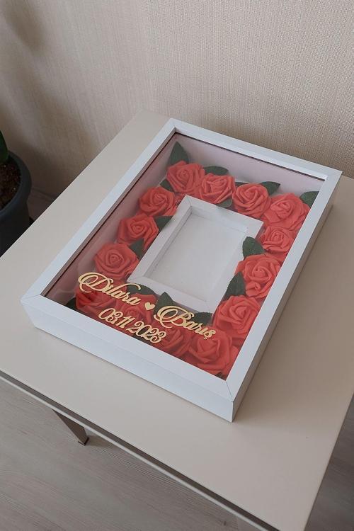 14 Gül Ile Beraber Anı Çerçevesi! Hkm Ticaret Gül Anı Tablosu! Fotoğraf Çerçevesi! Yeni Model Beyaz!