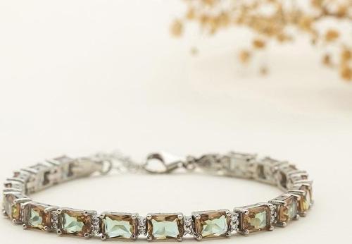 Zultanit Taşlı Baget Su Yolu Gümüş Bileklik