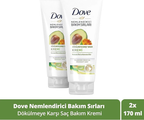 Nemlendirici Bakım Sırları Dökülmeye Karşı Saç Bakım Kremi 170 ml x 2