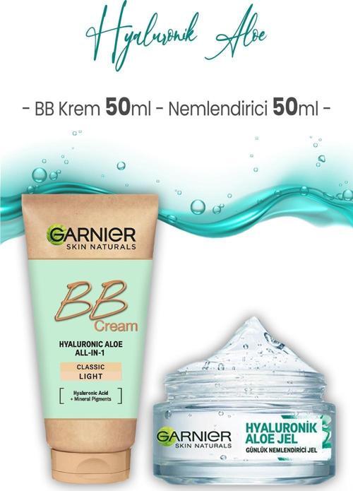 Günlük Nemlendirici Hyaluronik Aloe Jel 50 ml ve BB Krem Açık Ton 50 ml