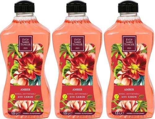 Doğal Zeytinyağlı Sıvı Sabun Amber 1.5 litre Pet Şişe x 3 Adet
