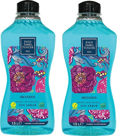 Doğal Zeytinyağlı Sıvı Sabun Okyanus 1500 ML x 2