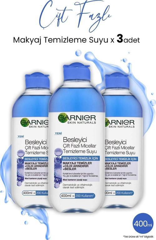 Micellar Temizleme Suyu Besleyici Çift Fazlı 400 ml x 3 Adet