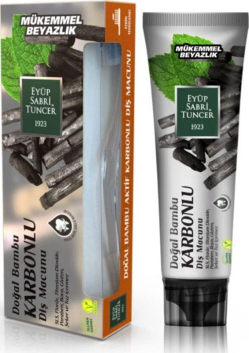 Doğal Aktif Bambu Karbonlu Diş Macunu 75 ml + Diş Fırçası Hediyeli
