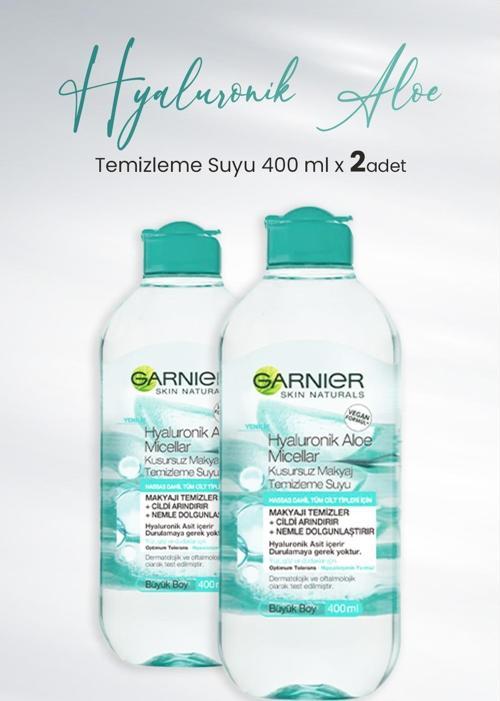 Micellar Temizleme Suyu Hyaluronik Aloe 400 ml x 2 Adet