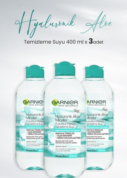Micellar Temizleme Suyu Hyaluronik Aloe 400 ml x 3 Adet