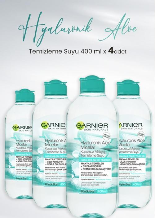 Micellar Temizleme Suyu Hyaluronik Aloe 400 ml x 4 Adet