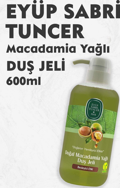 Doğal Macadamia Yağlı Duş Jeli 600 ml