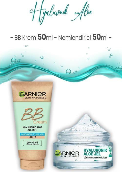 Günlük Nemlendirici Hyaluronik Aloe Jel 50 ml ve BB Krem Açık Ton 50 ml