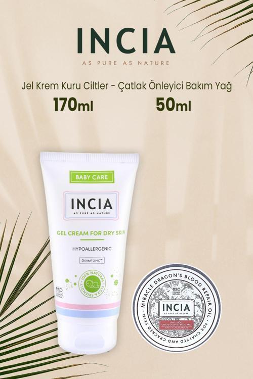 Incia Çatlak Önleyici Bakım Yağı 50 ml ve Jel Krem Kuru Ciltler 170 ml