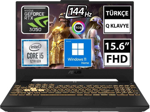 Tuf Gaming F15 FX507ZC4-HN081W I5-12500H 8gb 512Ssd RTX3050 15.6" Fullhd W11H Taşınab