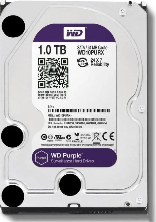 Purple WD10PURX Sata 3.0 5400 Rpm 3.5" 1 TB Harddisk