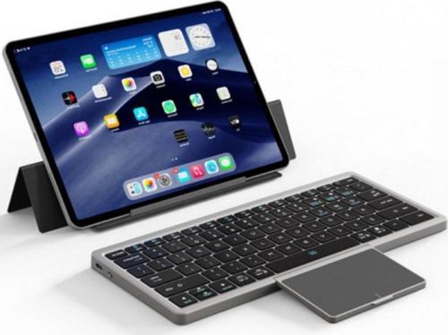 2İn1 Telefon Tablet Laptop Bluetooth Kablosuz Klavye Touchpad Ve Stand Şarjlı Bluetooth Klavy