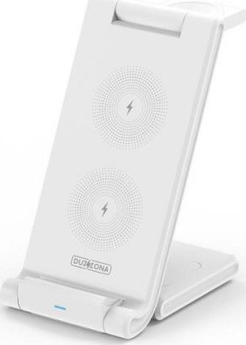 Çift Bobinli 15W Super Şarj 3İn1 Masaüstü Telefon Şarjı Kulaklık Saat Şarjı Iphone Şarj Stand