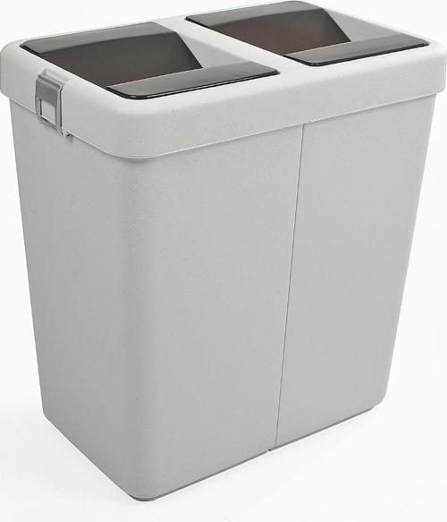 80 Litre Hassas Kapaklı Çift Gözlü Geri dönüşüm Çöp Kovası