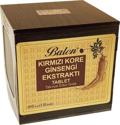 Kırmızı Kore Ginsengi Ekstraktı Tahta Kutulu 600mg X 120 Tablet
