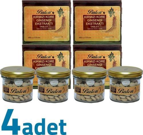 Kırmızı Kore Ginsengi Ekstraktı Tahta Kutulu 600mg X 120 Tablet X 4 Kutu