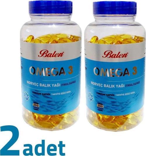 Omega 3 Norveç Balık Yağı Trigliserid 1380MG x 200 Kapsül x 2 Kutu