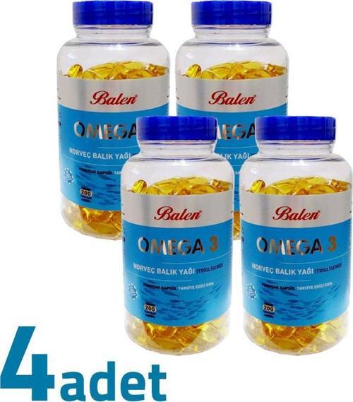 Omega 3 Norveç Balık Yağı Trigliserid 1380MG x 200 Kapsül x 4 Kutu