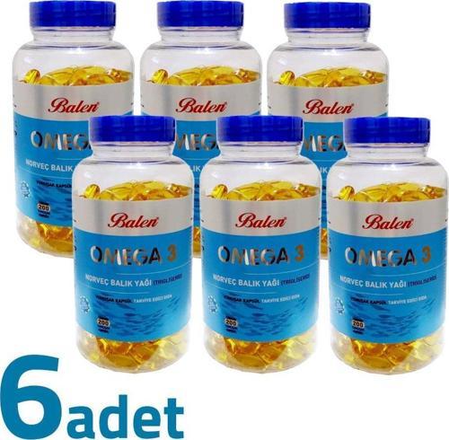 Omega 3 Norveç Balık Yağı Trigliserid 1380MG x 200 Kapsül x 6 Kutu