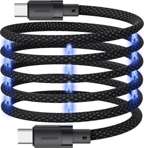 1 Metre PD 100W Manyetik Süper Hızlı Type C To Type C Şarj Data Kablosu, Akım, Isı Korumalı
