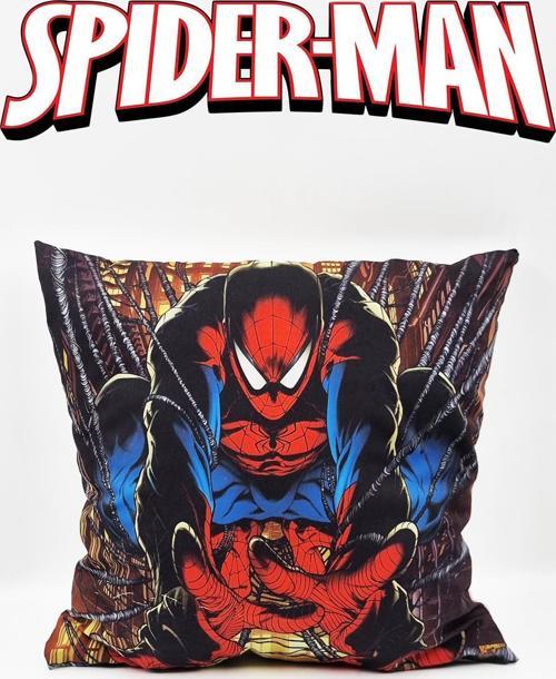 Ağ Spiderman Yastık - Örümcek Adam Yastık Çocuk Yastık Spiderman Kırlent