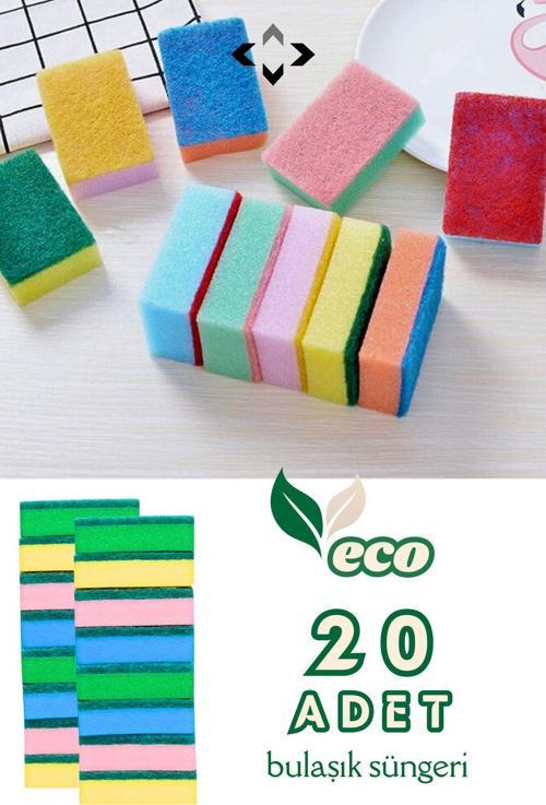 20 Adet Mini Eco Bulaşık Süngeri Ekonomik Bulaşık Yıkama Süngeri Klasik 20'Li Eko Sünger