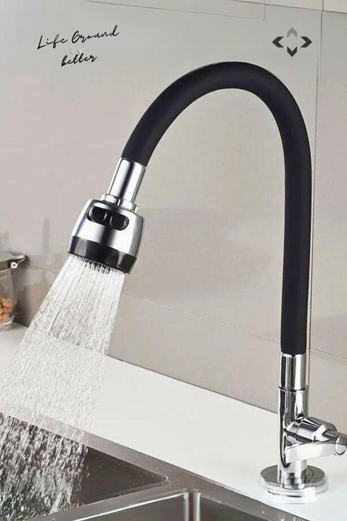 Siyah Silikon Oynar Başlıklı Musluk Başlığı Luxury 2 Fonksiyonlu Musluk Hortumu Kubar Musluk Borusu