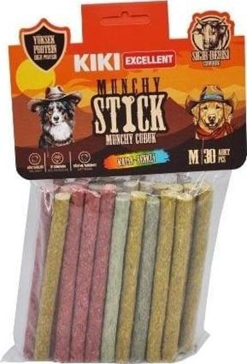 Kalın Munchy Sığır Derisinden Çubuk Kemik Köpek Ödülü 50 Adet Renkli