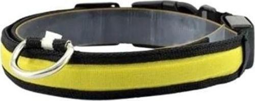 Petzz Işıklı Ayarlanabilir Flaşörlü Kedi ve Köpek Boyun Tasması Sarı 45-52 Cm / 2.5 Cm