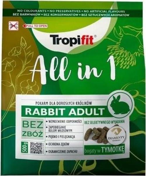 Tropifit All In 1 Tahılsız Yetişkin Tavşan Yemi 500 Gr
