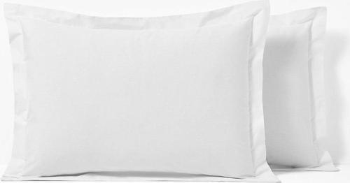 %100 Pamuklu Volanlı Süs Dikişli Beyaz 2 Adet 50x70 Yastık Kılıfı