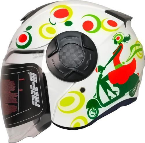 Motosiklet Yarım Kask Double Güneş Vizörlü Sertifikalı Abs Material Spring Women
