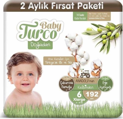 Bebek Bebek Bezi 2 Aylık Paket 6 Numara 16-25 kg 192 Adet