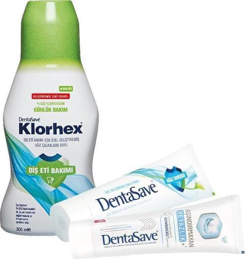 Klorhex Günlük Bakım Ağız Çalkalama Suyu 300 ml, Diş Macunu Çinko ve Aşındırmayan Beyazlık 75 ml