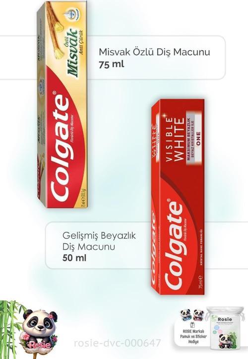 Misvak Özlü 75 ml,  Visible White 75 ml Diş Macunu  ve ROSIE