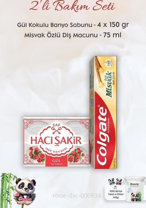 Misvak Özlü Diş Macunu 75 ml, H. Şakir Gül Kokulu Banyo Sabunu 4 x 150 gr ve ROSIE