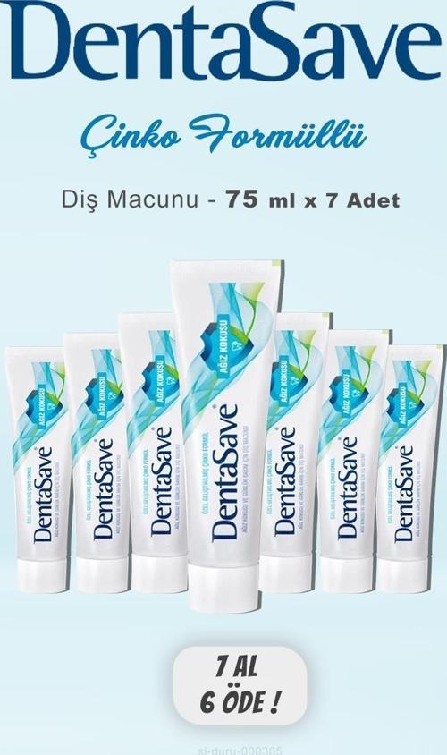 Diş Macunu 7 AL 6 ÖDE Çinko Formüllü Ağız Kokusu 75 ml ve Kulak Çubuğu