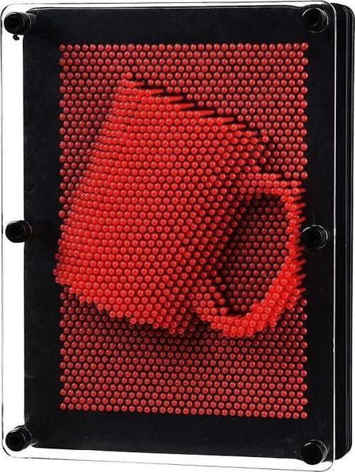 BÜYÜK BOY KIRMIZI PİN ART RED 3-DİMENSİONAL PİN SCULPTURE VIP KIRMIZI PİNART 3D ÇİVİ SANATI 21X16 CM