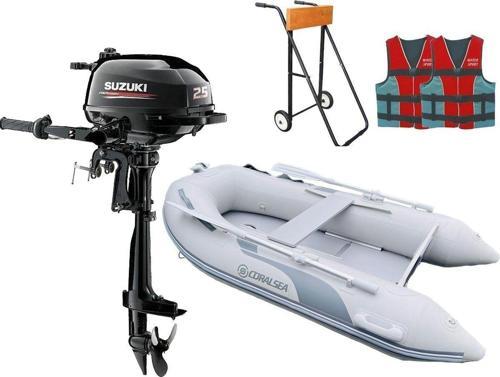 2.5 HP Deniz Motoru + Coralsea 270 Ahşap Tabanlı Bot