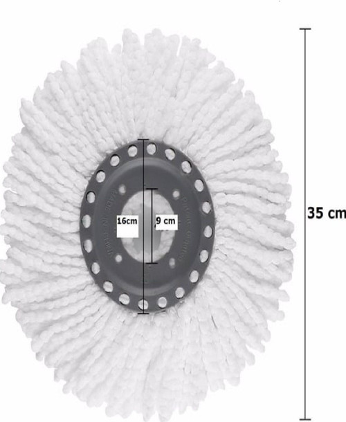 10 Adet 360° Döner Yuvarlak Mikrofiber Mop Paspas Yedek Ucu