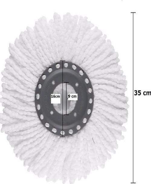 5 Adet 360° Döner Yuvarlak Mikrofiber Mop Paspas Yedek Ucu