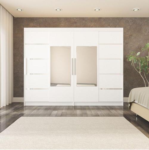 Sürgülü Gardırop Dört Kapaklı 320/210 Cm (PARLAK BEYAZ)