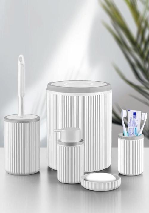 Le paris Yuvarlak 5 Parça Banyo Seti - Beyaz 