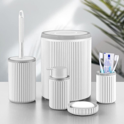 Le paris Yuvarlak 5 Parça Banyo Seti - Beyaz