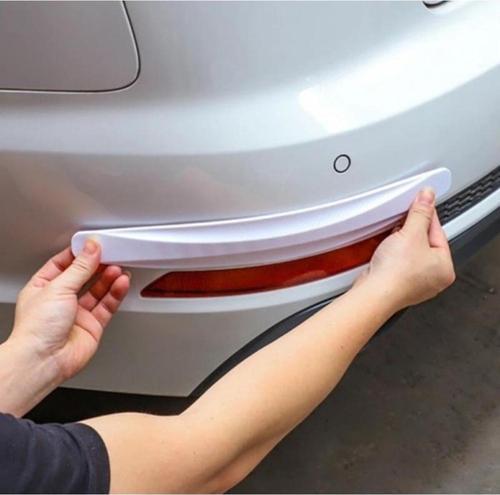 Araba Tampon Koruyucu - Karbon Desenli, 2 Adet Yumuşak Esnek Tasarım (Beyaz)