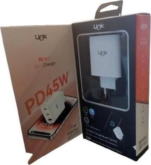 45w USB + USB-C (TYPE-C) Süper Hızlı Şarj Adaptörü Orjinal Muadil Ürün